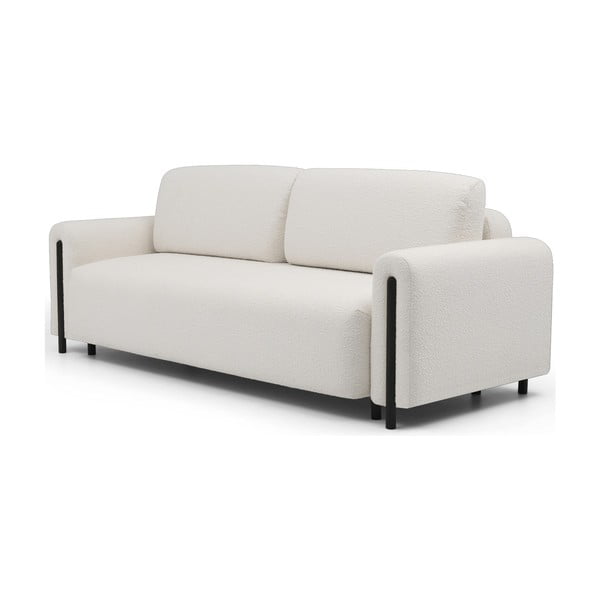 Rozkładana/ze schowkiem sofa z materiału bouclé w kolorze kości słoniowej 244 cm Arcadova – ELTAP-image-2