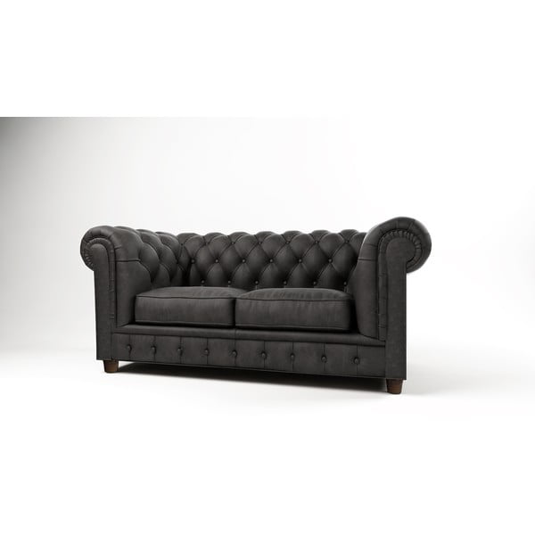 Antracytowa aksamitna sofa 178 cm Cambridge – Ropez