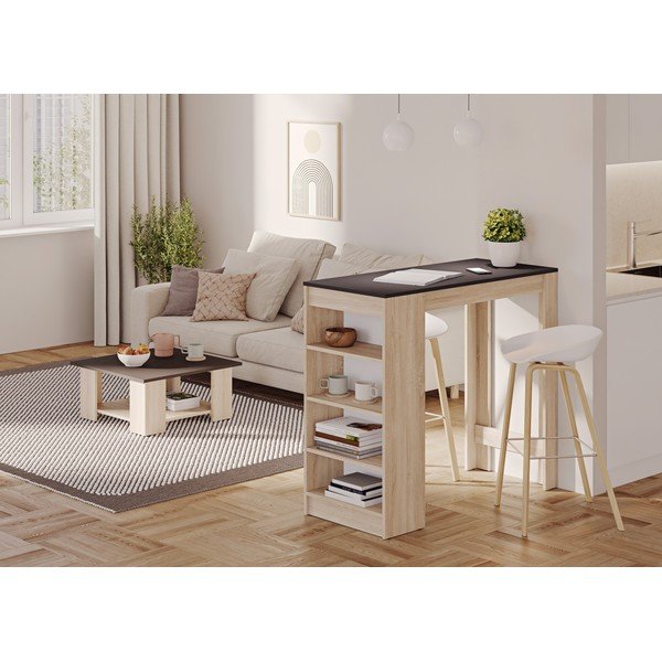 Stolik barowy z czarnym blatem 50x115 cm Aravis – TemaHome-image-1