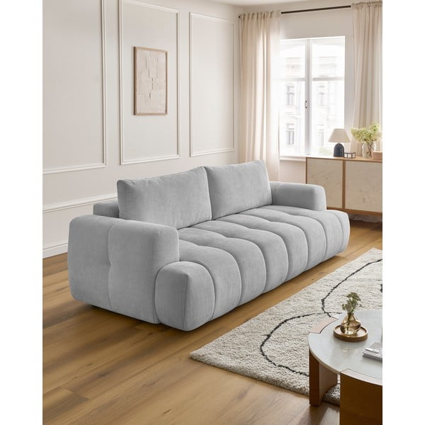 Jasnoszara rozkładana/ze schowkiem sofa 251 cm Fuji – Bobochic Paris-image-1