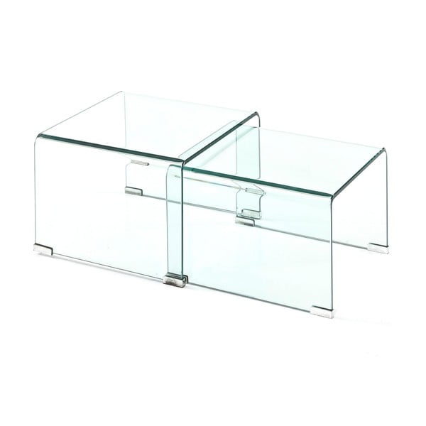 Szklane stoliki zestaw 2 szt. 44.5x49 cm Cristal – Tomasucci