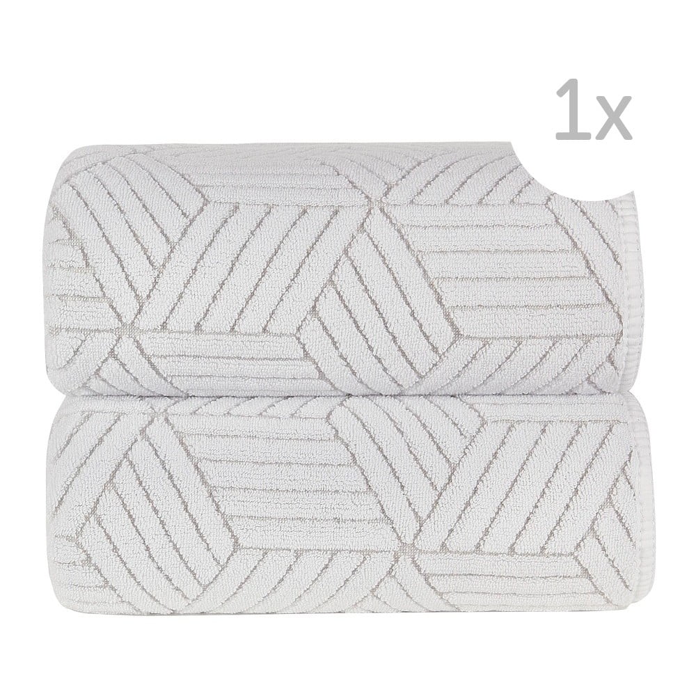 Biały ręcznik kąpielowy Graccioza Cubic, 70x140 cm