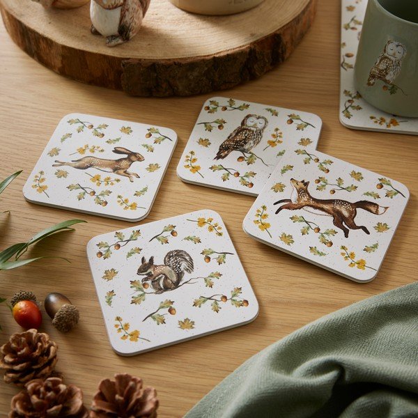 Szarobrązowe korkowe podkładki zestaw 4 szt. Forest Fable – Cooksmart ®-image-1