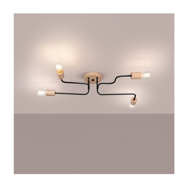 Lampa sufitowa w czarno-naturalnym kolorze 58x75 cm Dazzle – Sollux-image-1