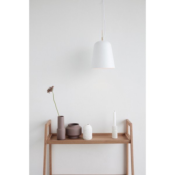 Biała wisząca lampa z żelaza Hübsch Carismo-image-1