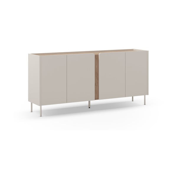 Kremowo-naturalna komoda w dekorze dębu 180x82x40 cm Lucile – Marckeric-image-2