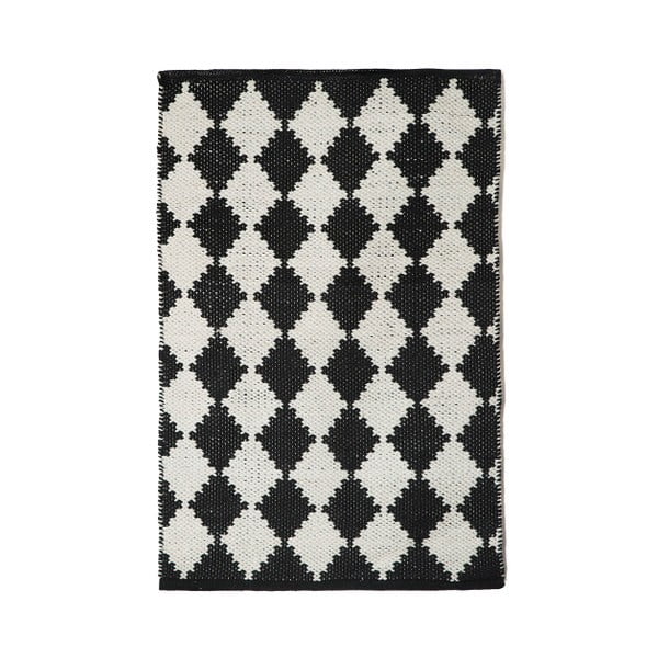 Czarno-biały dywan TJ Serra Diamond, 60x90 cm