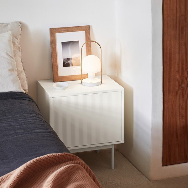 Biała szafka nocna z matowym wykończeniem Sierra – Teulat-image-1