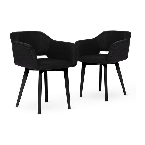 Zestaw 2 czarnych krzeseł z czarnymi nogami My Pop Design Oldenburger