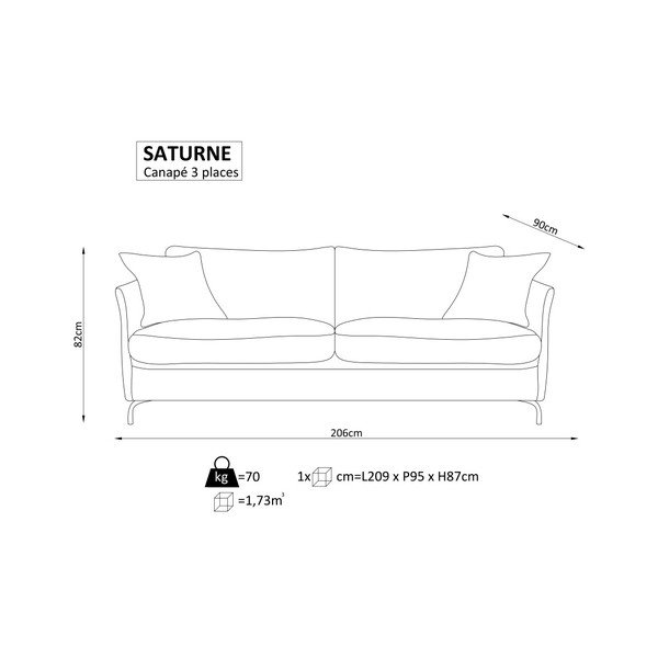 Ciemnoszara sofa trzyosobowa Windsor  & Co. Sofas Saturne-image-4
