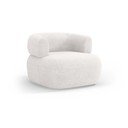 Biały fotel z materiału bouclé Jenny – Micadoni Home