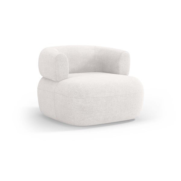 Biały fotel z materiału bouclé Jenny – Micadoni Home
