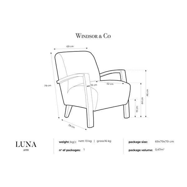 Ciemnoniebieski fotel Windsor & Co Sofas Luna-image-3