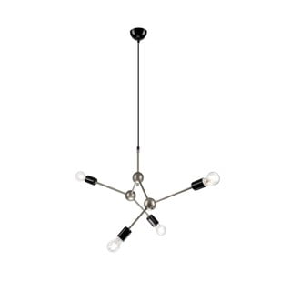 Czarno-srebrna lampa wisząca − LAMKUR