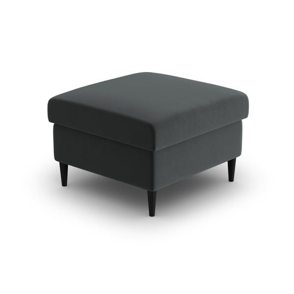 Ciemnoszary aksamitny podnóżek Kyoto – Cosmopolitan Design-image-2