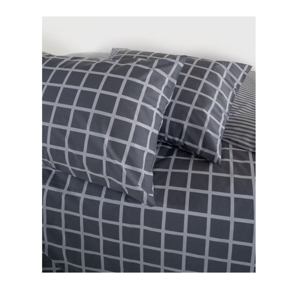 Szara pościel dwuosobowa z bawełny renforcé 240x220 cm Linear Calm Geometric – Mila Home Luxury-image-4
