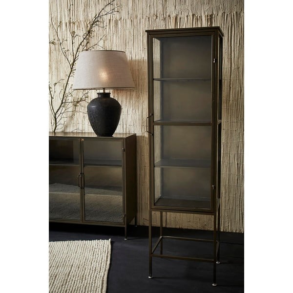 Metalowa witryna w kolorze złota 123,5x91,5 cm Dagenham – Côté Table-image-1