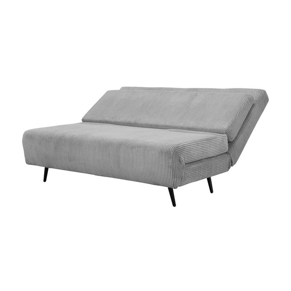 Jasnoszara sztruksowa rozkładana sofa 140 cm Mallory – Støraa-image-1