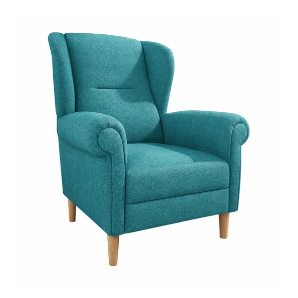 Turkusowy fotel typu uszak Swan – Ropez