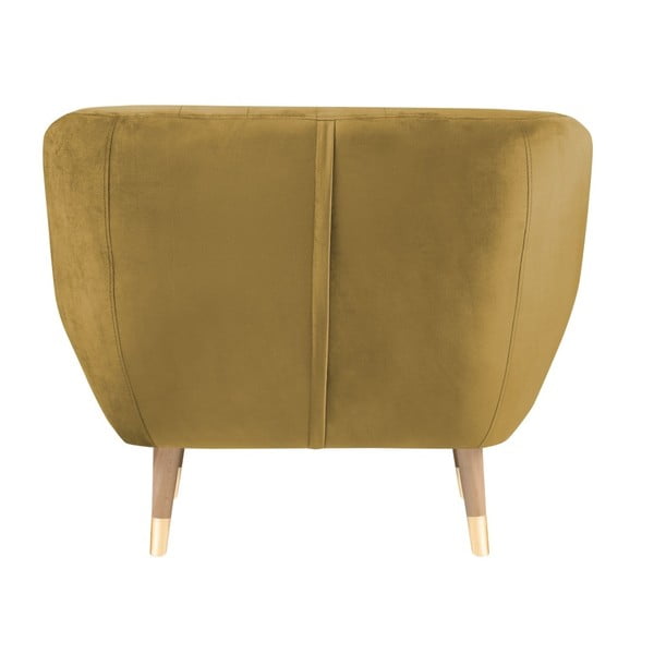 Aksamitny fotel w kolorze złota Mazzini Sofas Benito-image-4