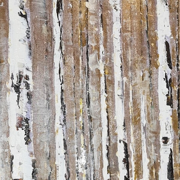 Ręcznie malowany obraz 70x70 cm Birch Wood – Wallity-image-3