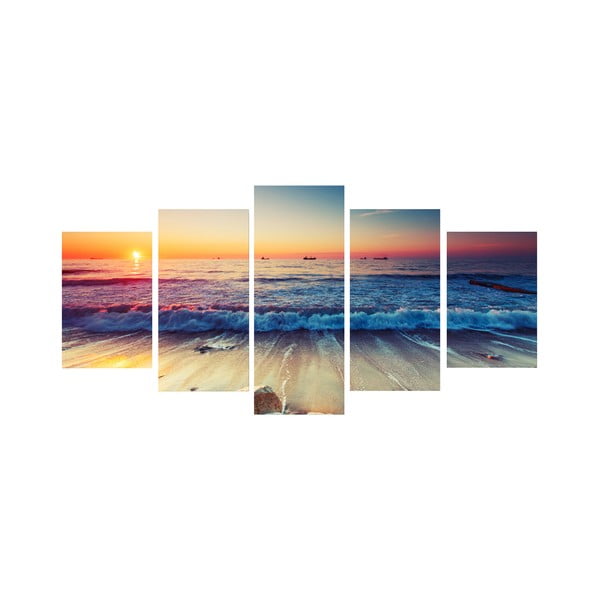 Pięcioczęściowy obraz Tropical Paradise Sunset