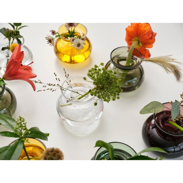 Szklany ręcznie wykonany wazon w kolorze ochry (wysokość 9 cm) Inu – Zone-image-1