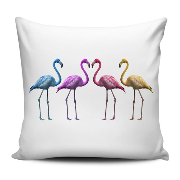 Poduszka Home de Bleu Colored Flamingos, 43x43 cm