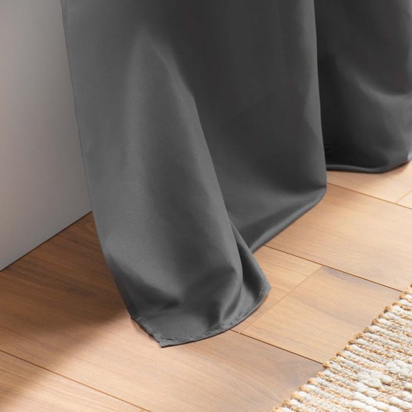 Antracytowa zasłona z mikrowłókna 140x280 cm Absolu – douceur d'intérieur-image-4