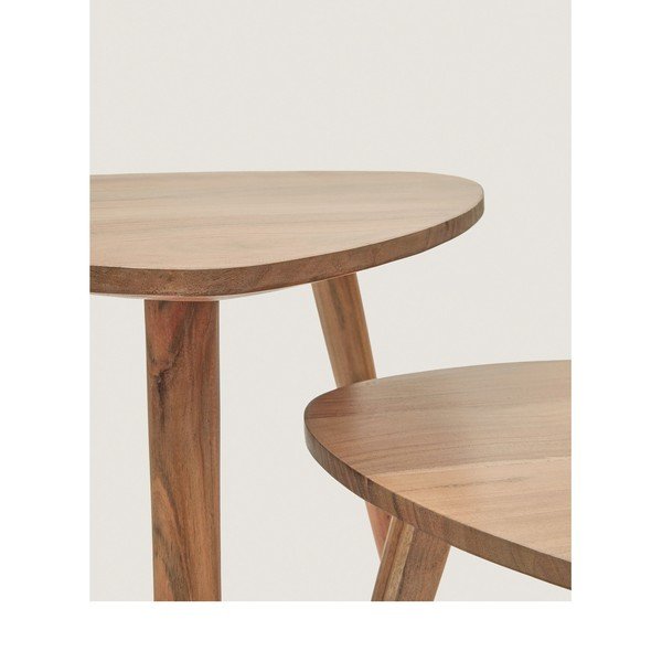 Stoliki z litego drewna akacjowego zestaw 2 szt. 60x61 cm Duvani – Kave Home-image-4