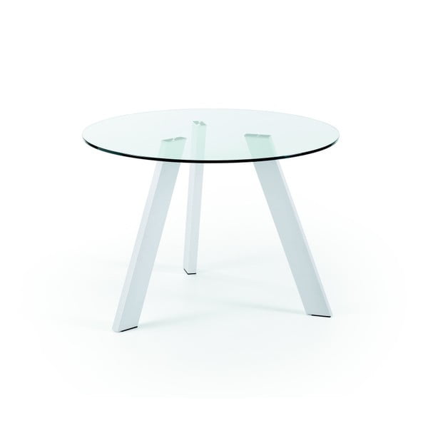 Stół s białymi nogami La Forma Columbia, średnica 110cm