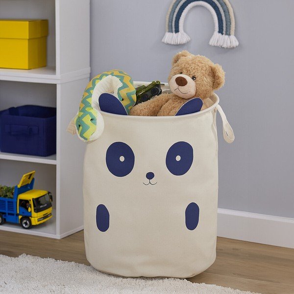 Biały tekstylny dziecięcy kosz na zabawki ø 38x48 cm Mimo Panda Face – Premier Housewares-image-3