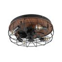 Lampa sufitowa ze zdalnym sterowaniem/z wentylatorem w kolorze matowej czerni/brązowa Trondheim – Reality