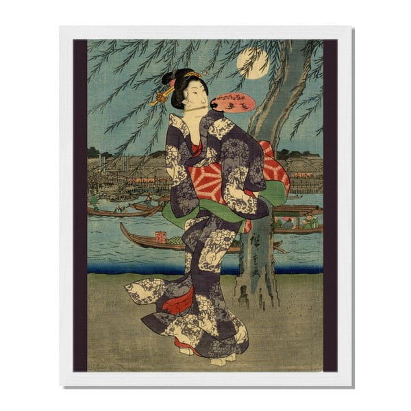 Obraz w ramie Liv Corday Asian Japanese Woman, 40x50 cm