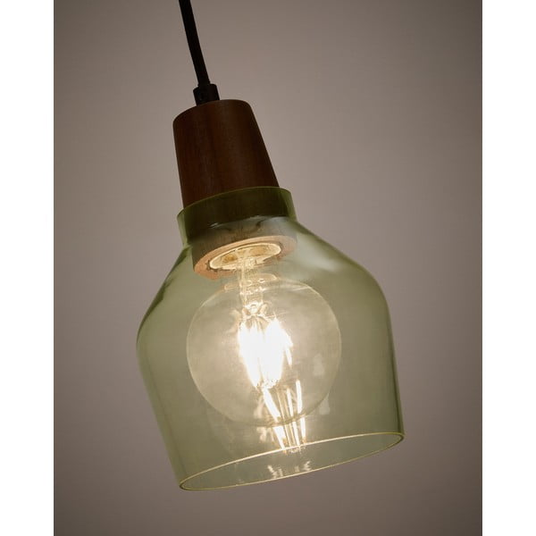 Zielono-naturalna lampa wisząca ze szklanym kloszem ø 13,5 cm Silex – Kave Home-image-2