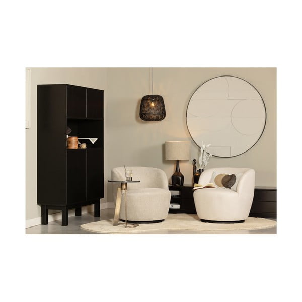 Czarna szafka z litego drewna sosnowego 110x170 cm Finca – WOOOD-image-1