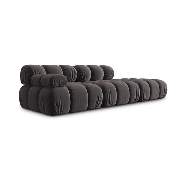 Ciemnoszara aksamitna sofa 282 cm Bellis – Micadoni Home-image-3