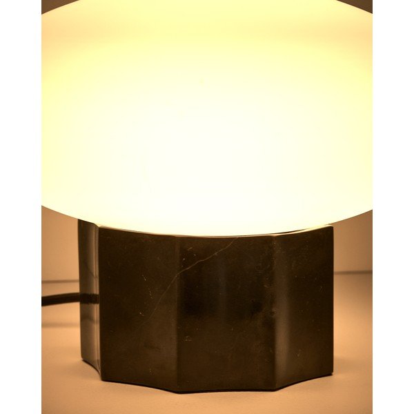 Biała/czarna metalowa lampa stołowa ze szklanym kloszem (wysokość 20 cm) Idela – Kave Home-image-3