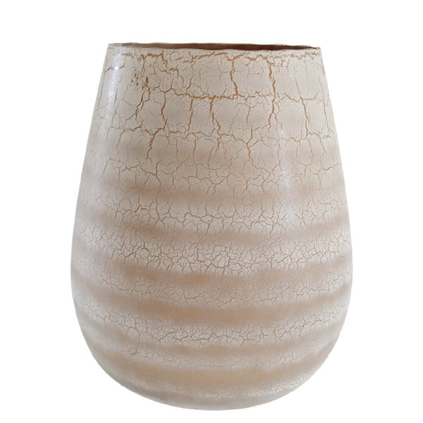Beżowy wazon szklany J-Line, wys. 31 cm