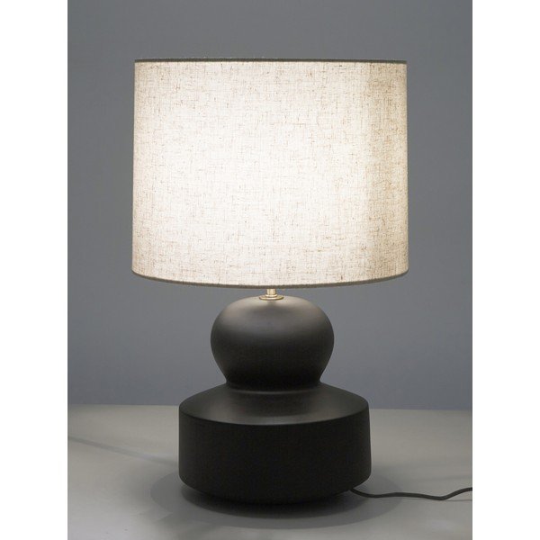 Czarno-beżowa ceramiczna lampa stołowa Westwing Collection Georgina, wys. 52 cm-image-1