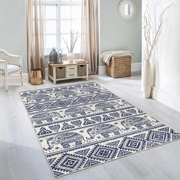 Niebieski chodnik odpowiedni do prania 80x200 cm Elephant – Mila Home-image-1