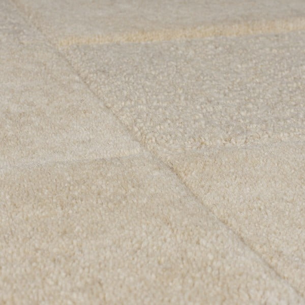 Beżowy wełniany chodnik tkany ręcznie 60x230 cm Checkerboard – Flair Rugs-image-3