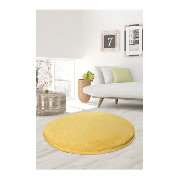 Żółty dywan Milano, ⌀ 90 cm