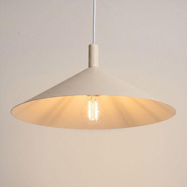 Beżowa stalowa lampa wisząca ø 40 cm Zylo – Sollux-image-2
