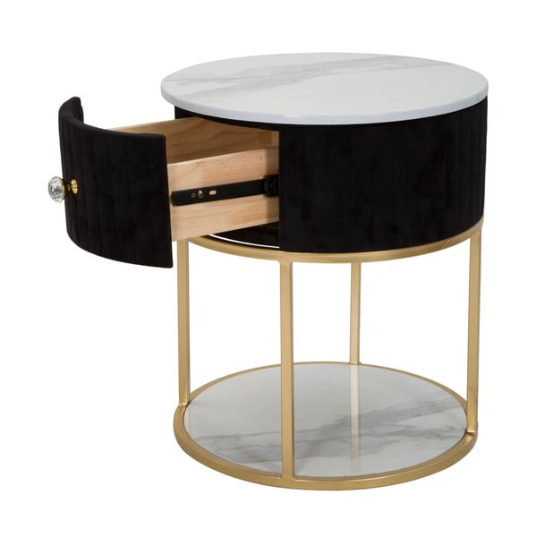 Szafka nocna w czarno-złotym kolorze Montpellier – Mauro Ferretti-image-3