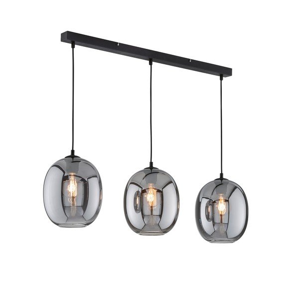 Czarna lampa wisząca ze szklanym kloszem Nayla – Fischer & Honsel