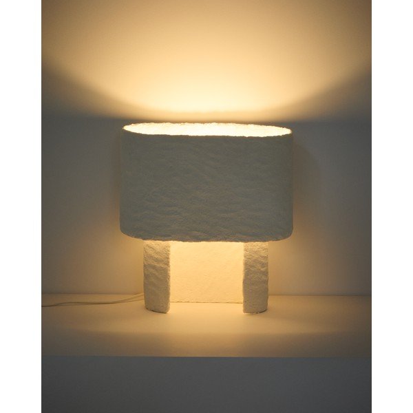 Biała lampa stołowa (wysokość 37,5 cm) Bedala – Kave Home-image-4