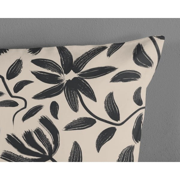 Czarno-beżowa bawełniana pościel jednoosobowa 140x220 cm Emilia – Good Morning-image-3