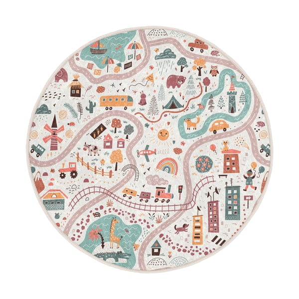 Dziecięcy dywan do zabawy odpowiedni do prania ø100 cm Furry World – Mila Home