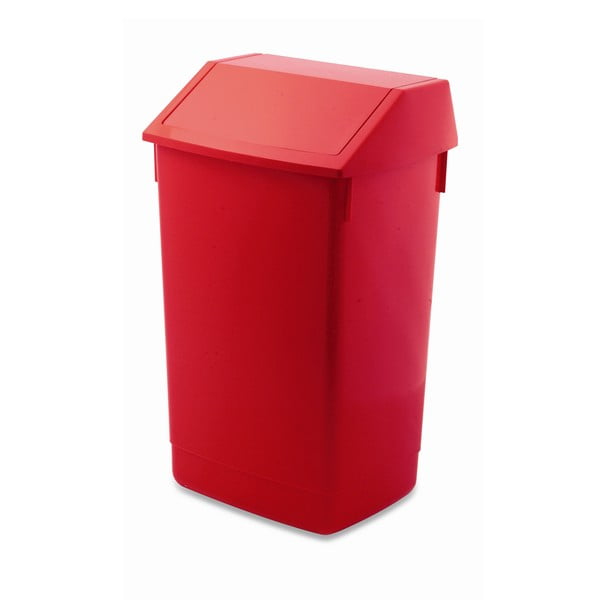 Czerwony kosz na śmieci z podnoszonym wiekiem Addis, 41x33,5x68 cm
